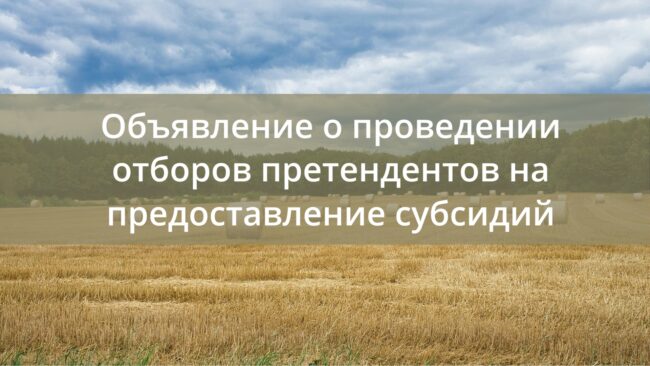 Объявление о проведении отборов